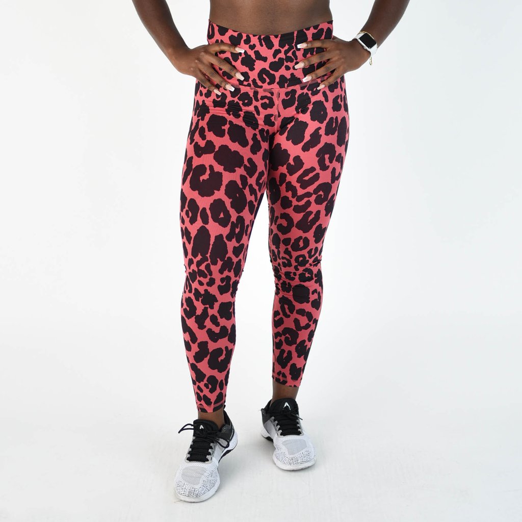 FLEO El Toro 25" Garnet Rose Leopard Leggings (Bounce) - 9 for 9
