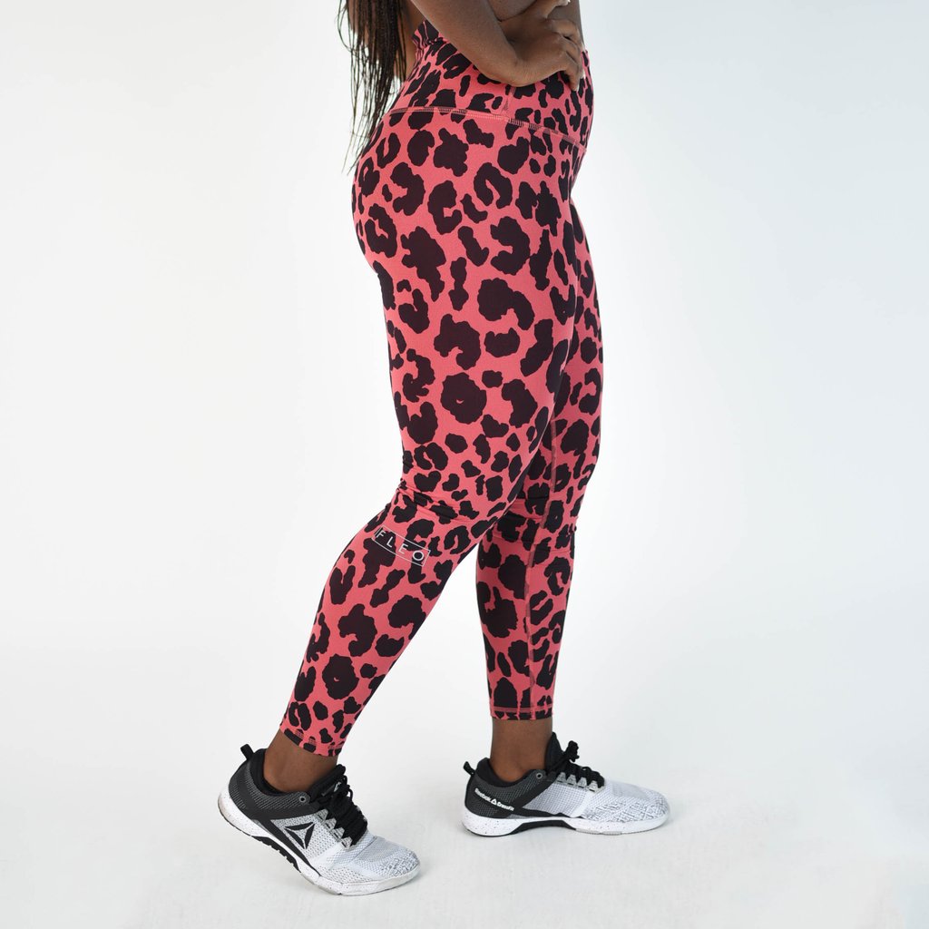 FLEO El Toro 25" Garnet Rose Leopard Leggings (Bounce) - 9 for 9