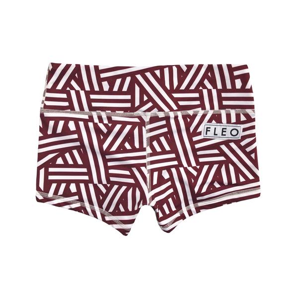 FLEO Maroon Linear Shorts Original 9 for 9