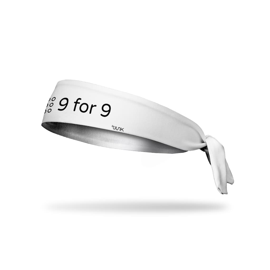 JUNK 9 for 9 White Headband (Flex Tie) - 9 for 9