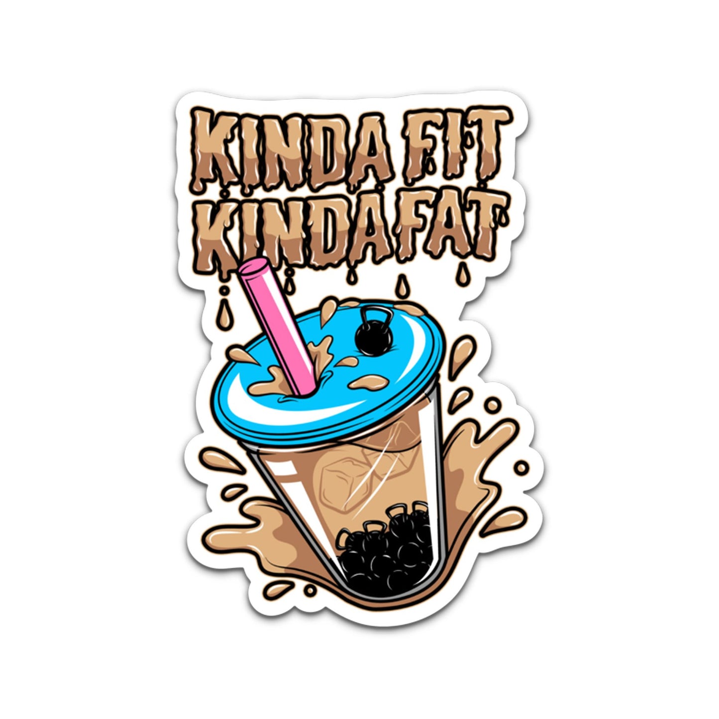 Kinda Fit Kinda Fat Boba Bell Sticker
