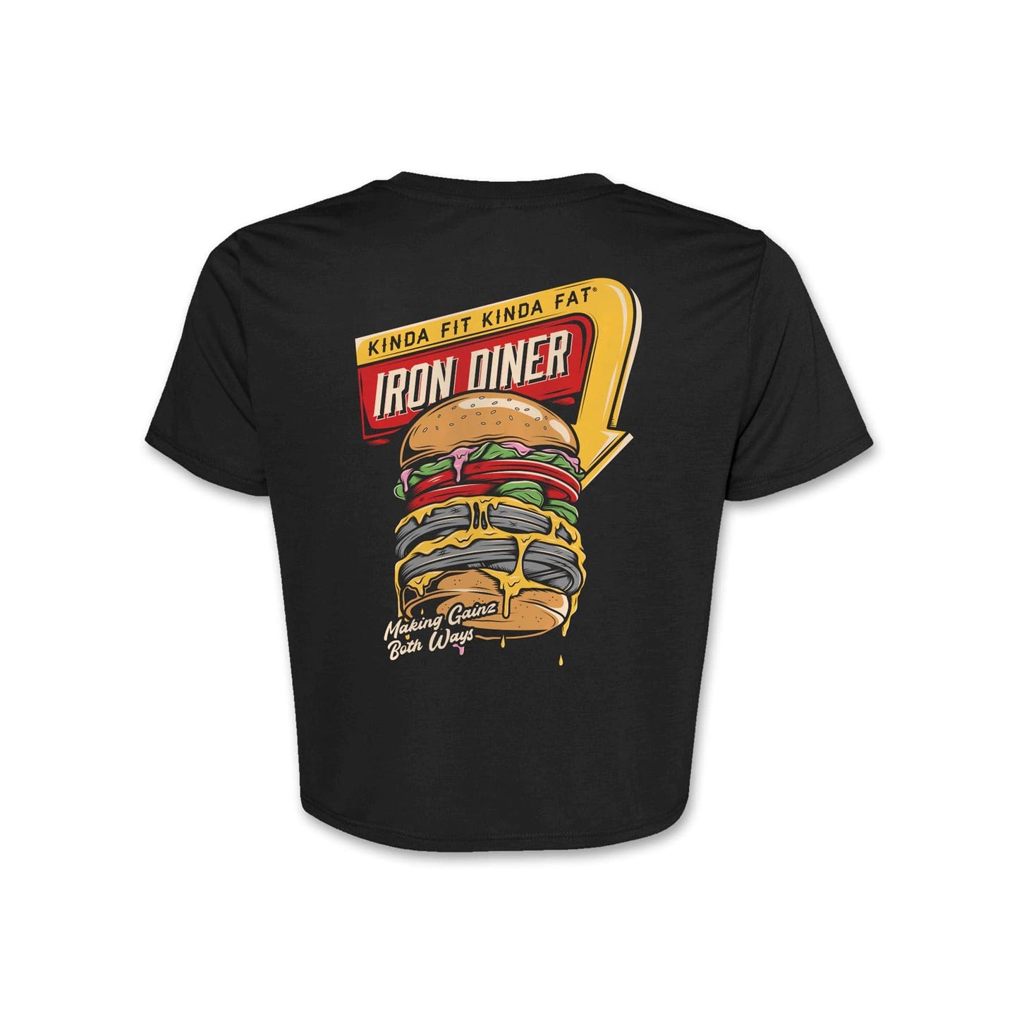 Kinda Fit Kinda Fat "Iron Diner" Burger Cropped Tee - 9 for 9