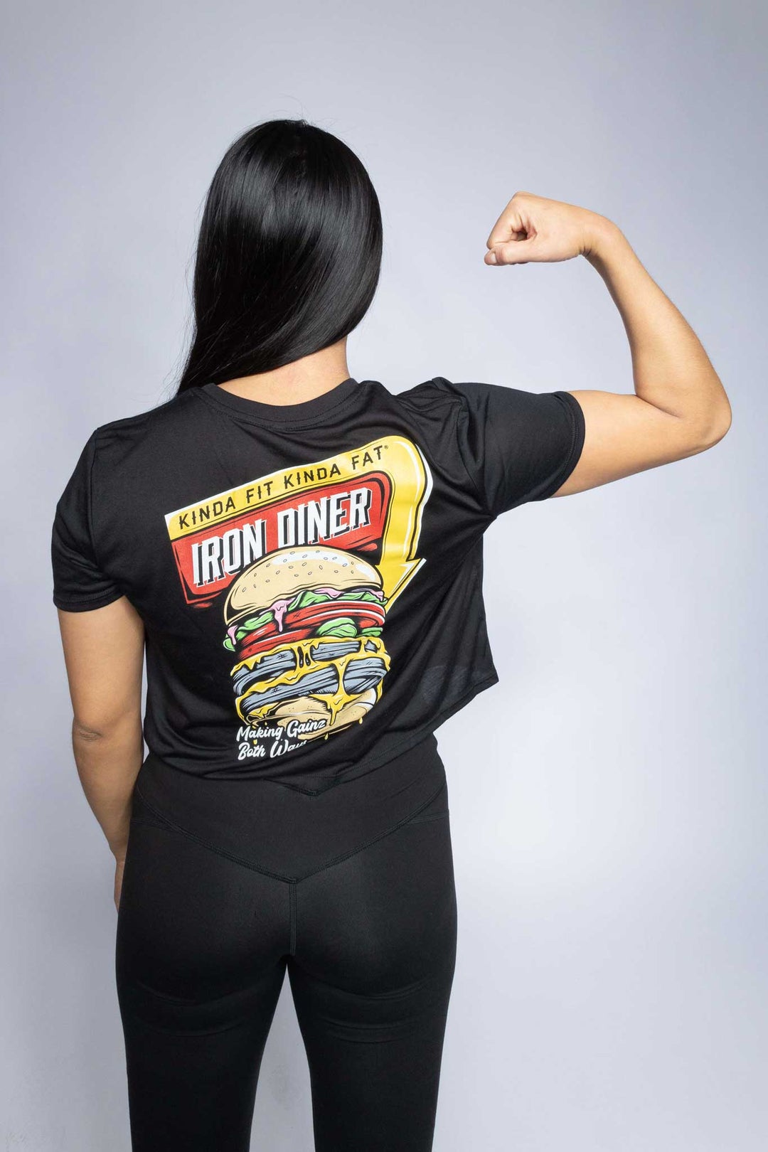 Kinda Fit Kinda Fat Iron Diner Burger Cropped Tee