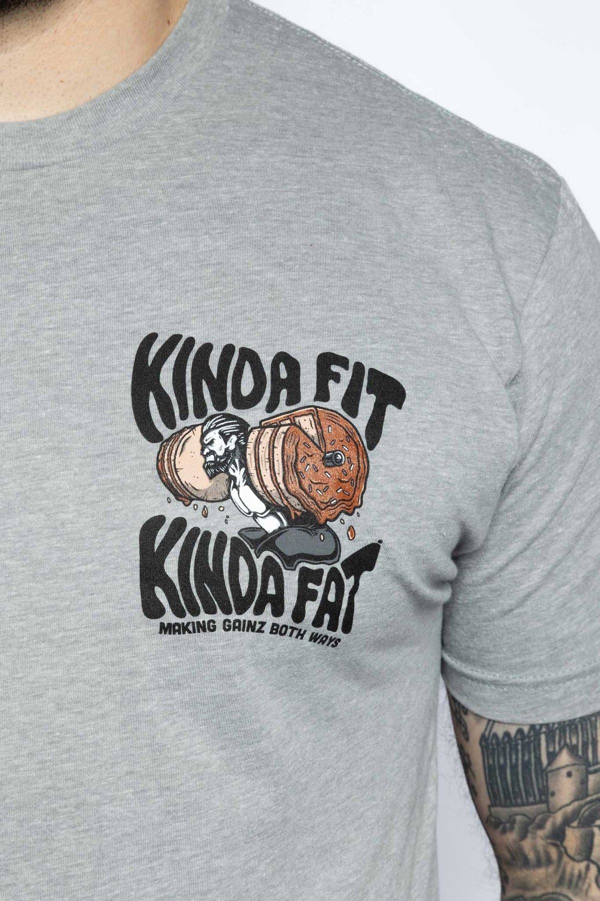 Kinda Fit Kinda Fat Choco Squat Tee (Grey)