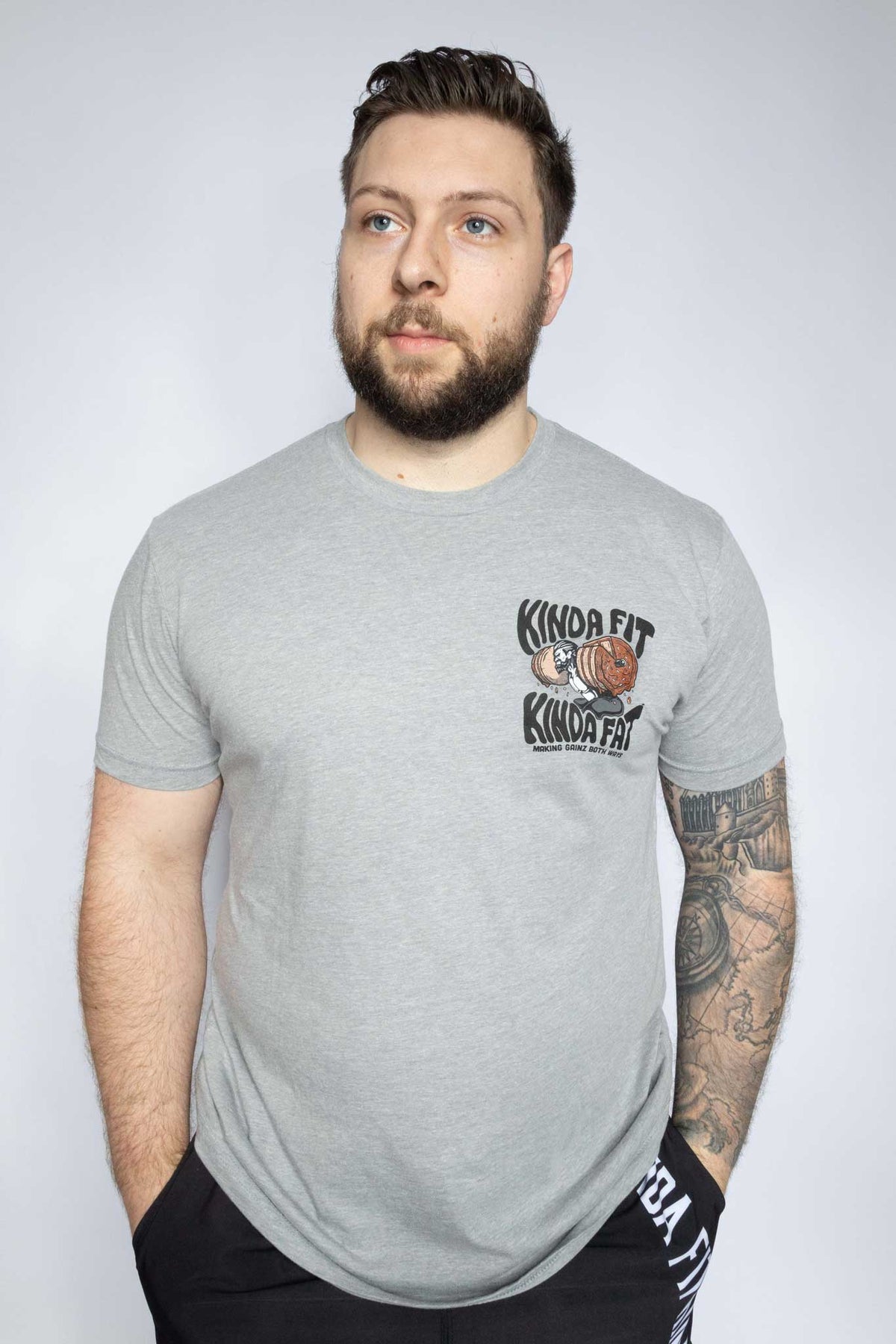 Kinda Fit Kinda Fat Choco Squat Tee (Grey)