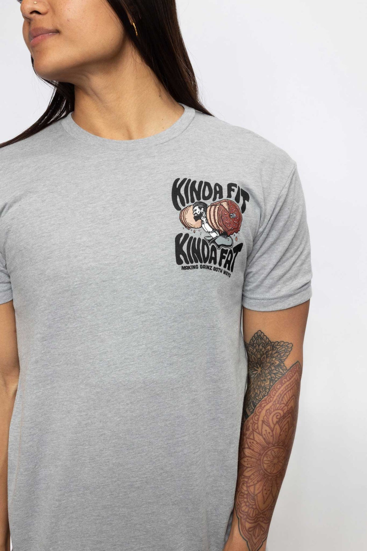 Kinda Fit Kinda Fat Choco Squat Tee (Grey)