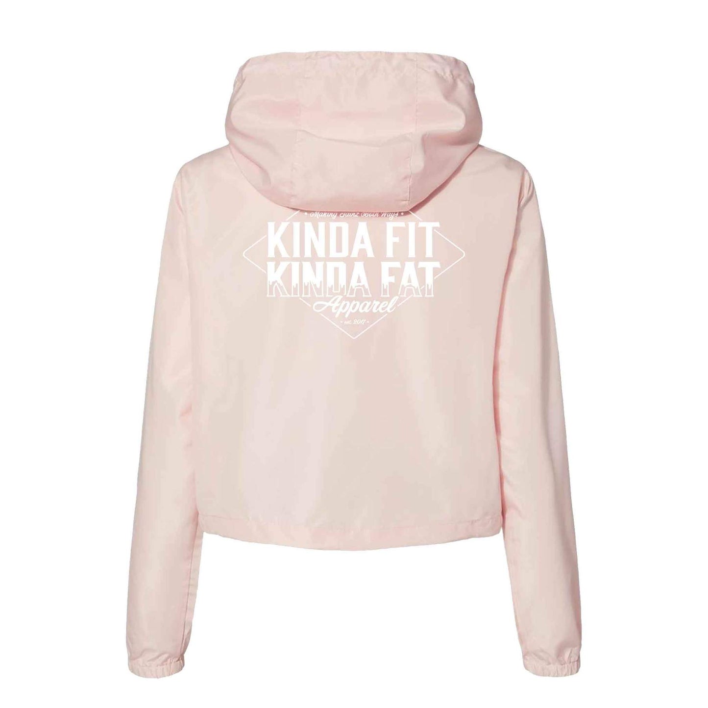 Kinda Fit Kinda Fat Diamond Drip Cropped Anorak (Pink)