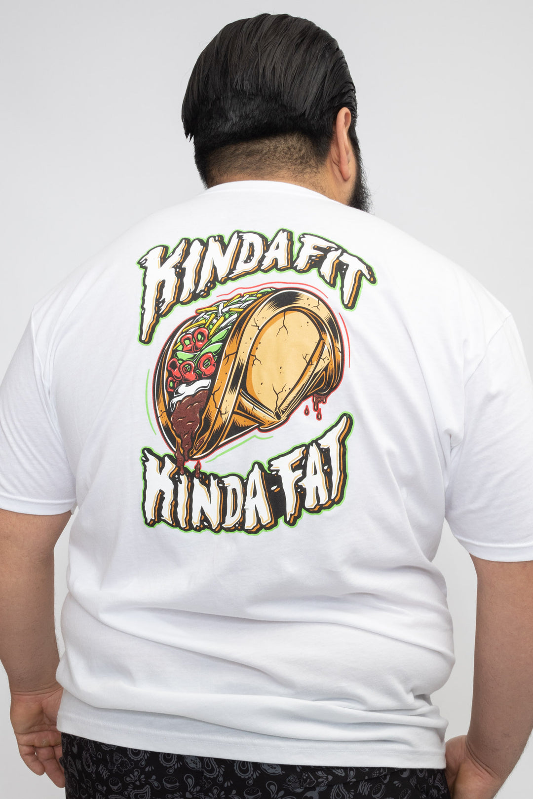 Kinda Fit Kinda Fat Taco Plate Tee (White)