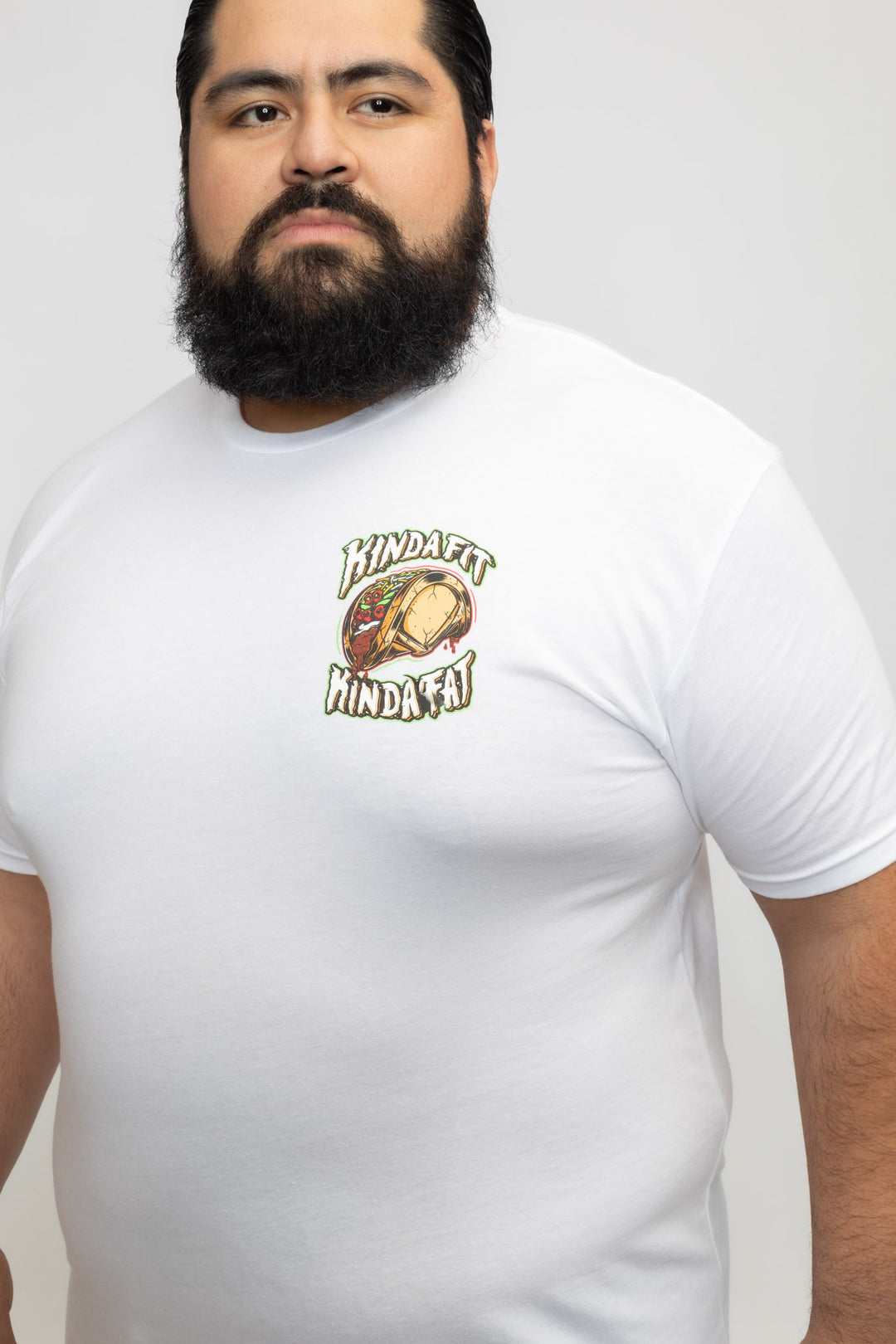 Kinda Fit Kinda Fat Taco Plate Tee (White)