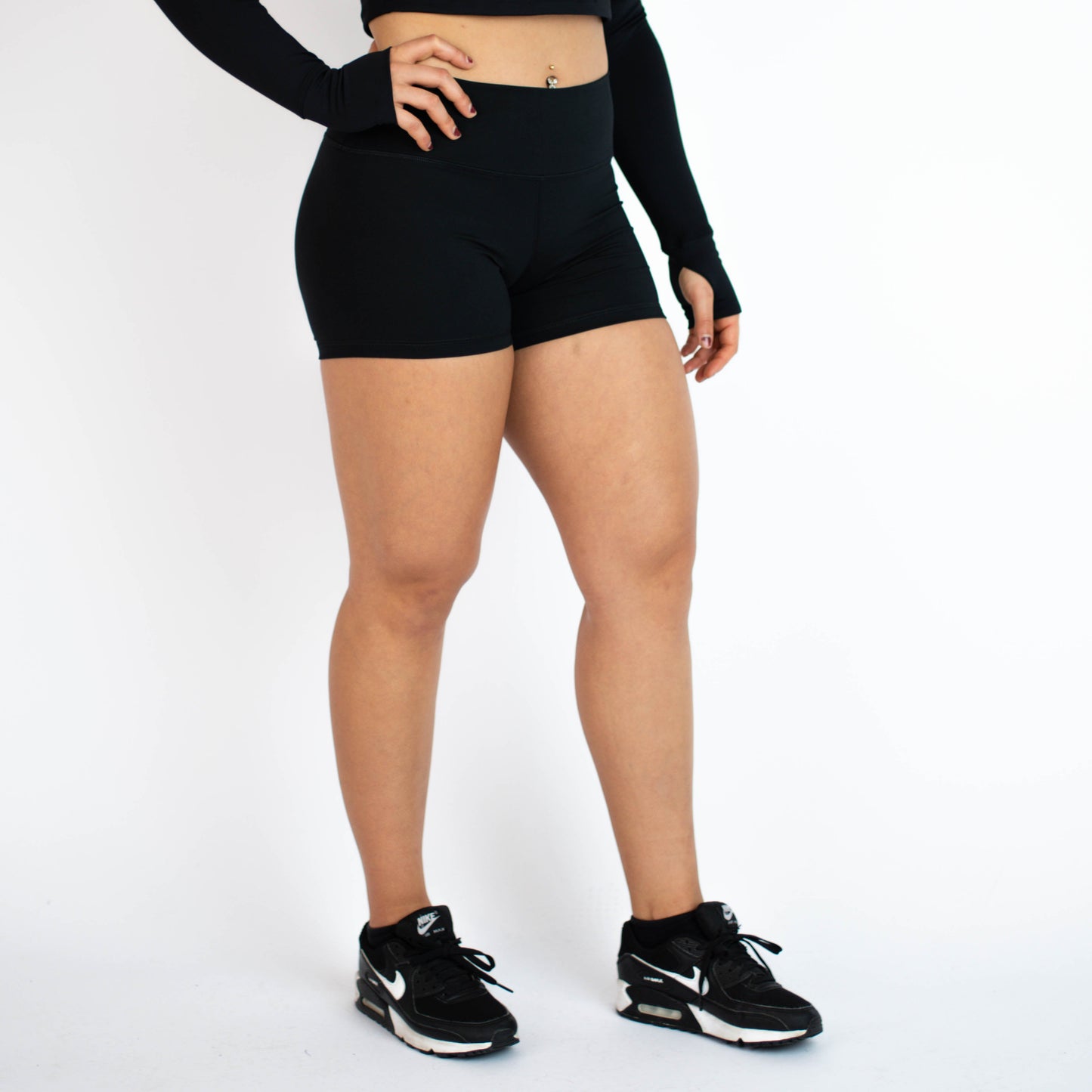 FLEO Black Shorts (Power Mid High)