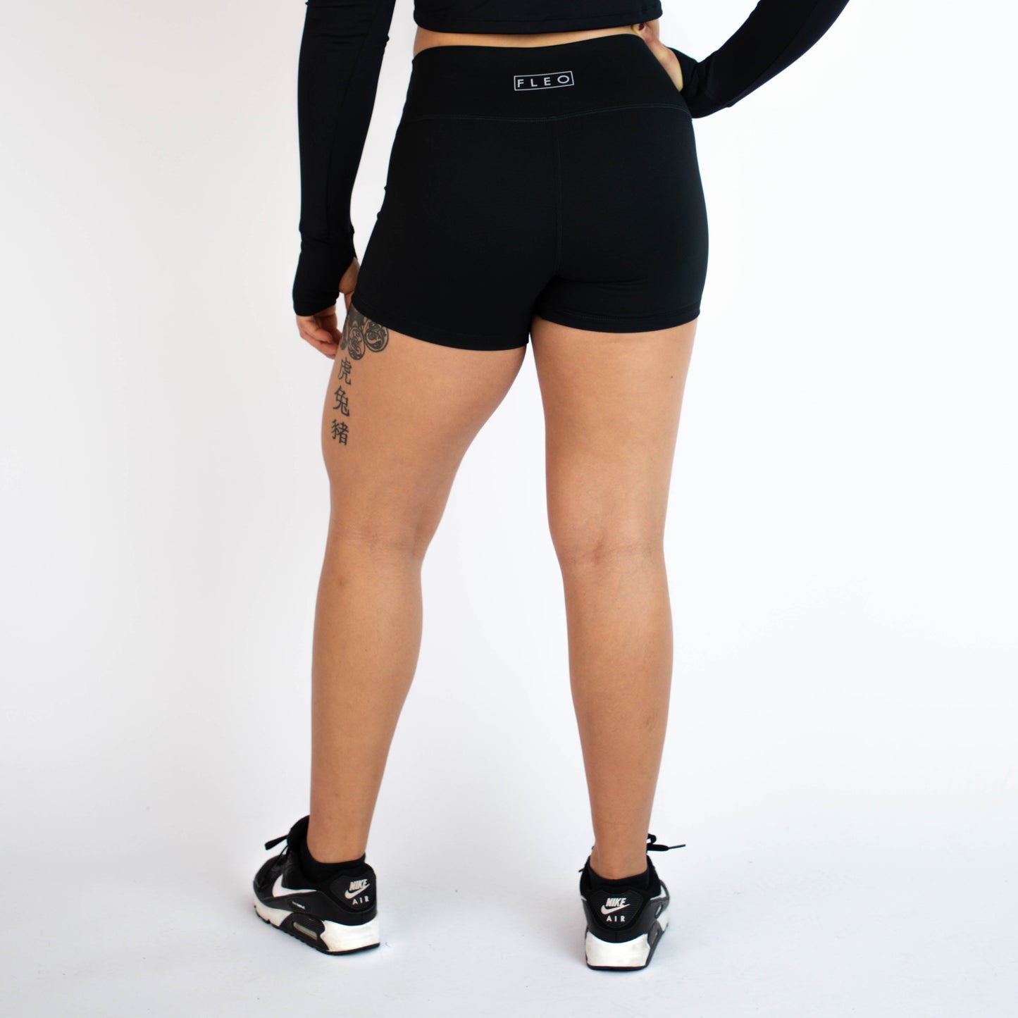 FLEO Black Shorts (Power Mid High)
