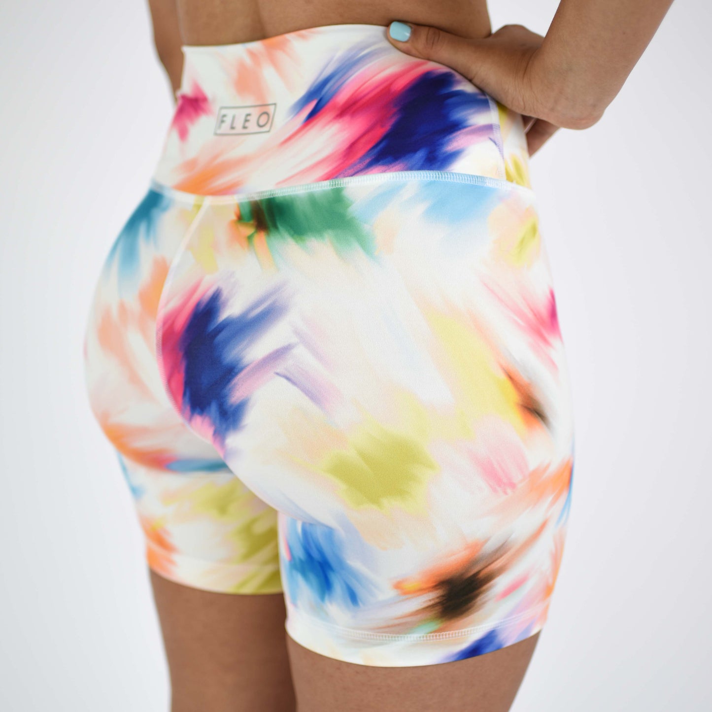 FLEO Biker Shorts - Brush Stroke