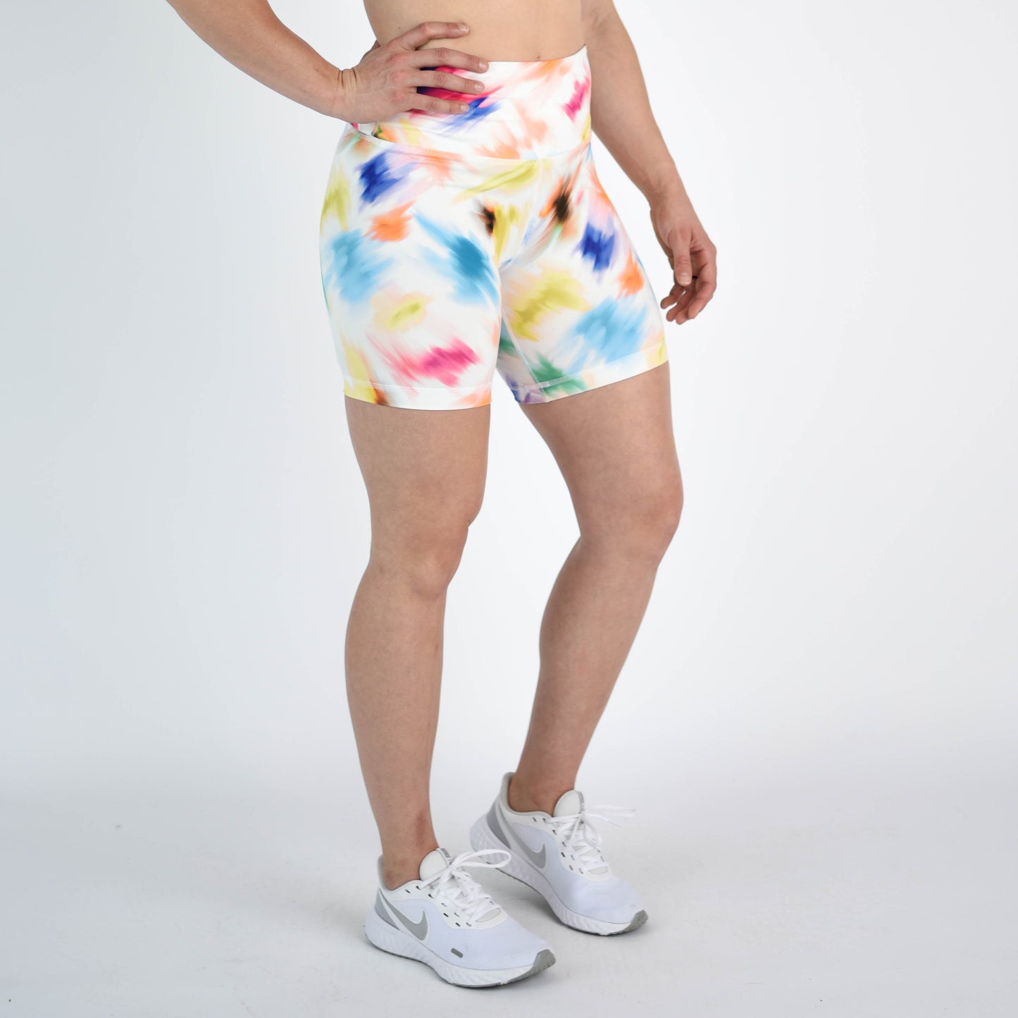 FLEO Biker Shorts - Brush Stroke
