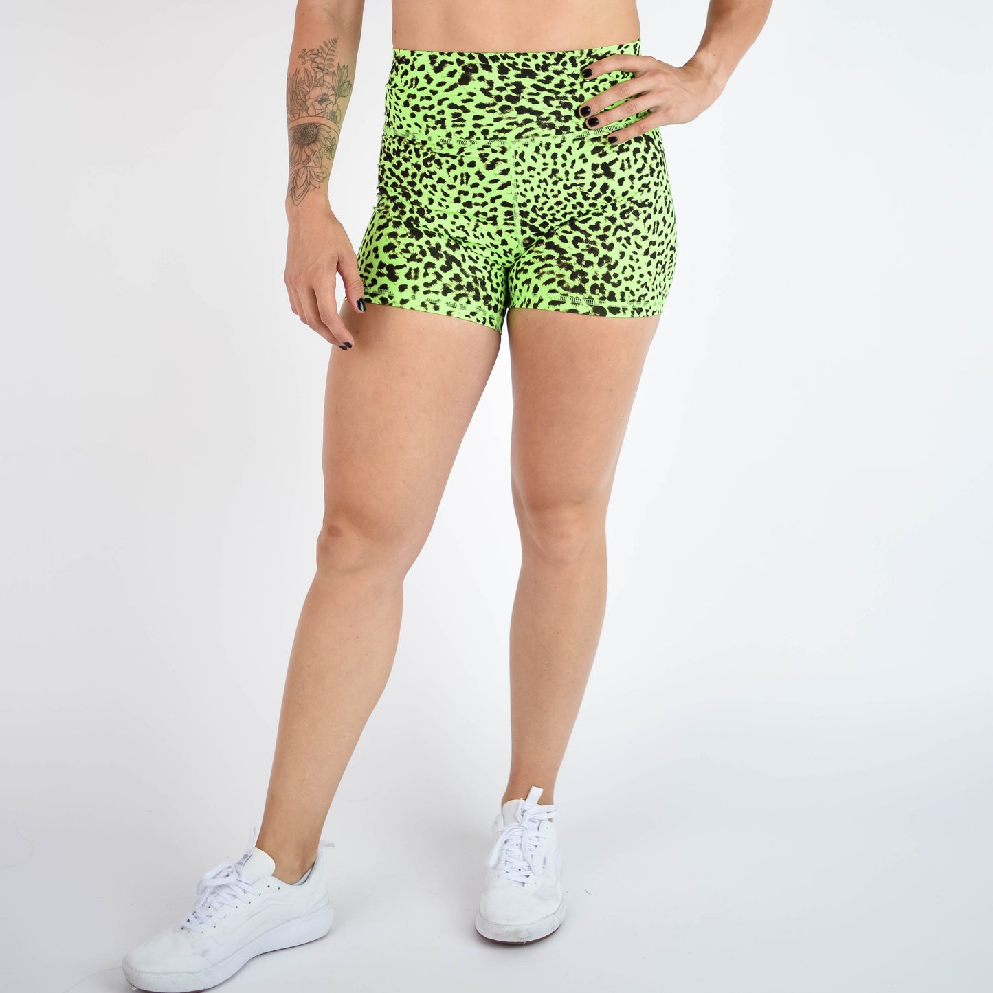 FLEO Neon Green Leopard Shorts (True High)