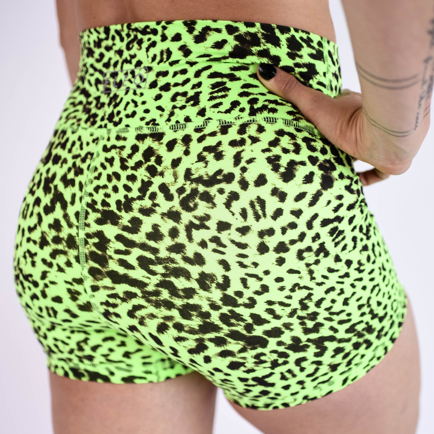 FLEO Neon Green Leopard Shorts (True High)