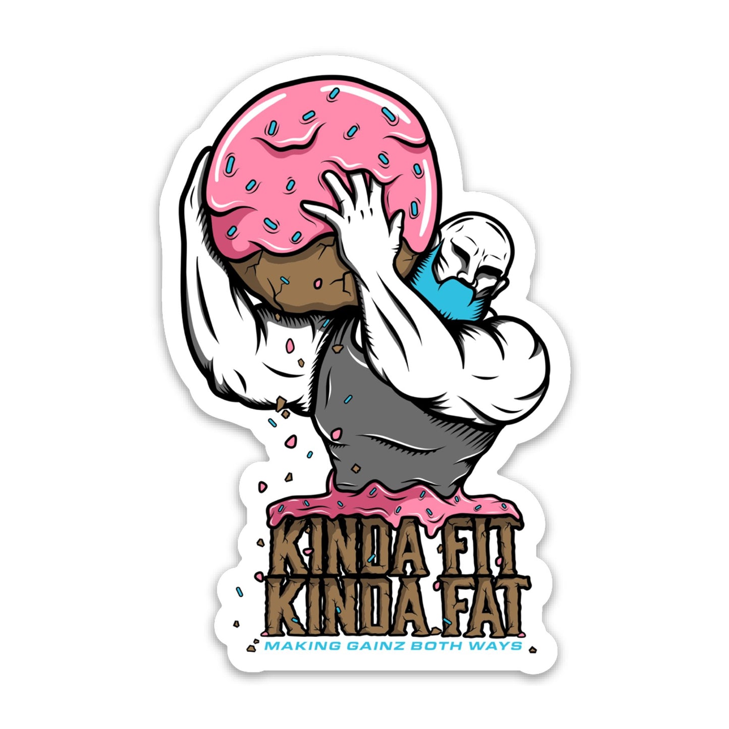 Kinda Fit Kinda Fat Donut Hole Stone Sticker - 9 for 9