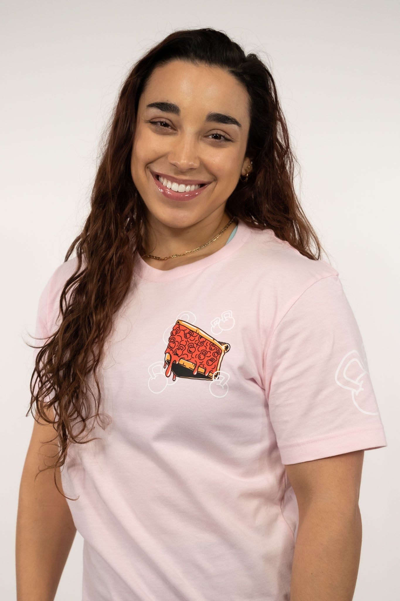 Kinda Fit Kinda Fat In Gainz We Crust Tee (Pink)