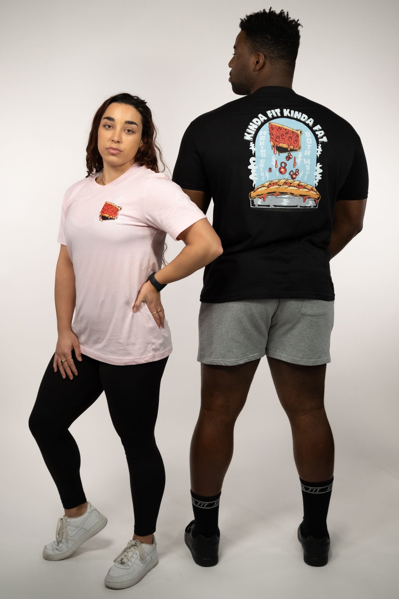 Kinda Fit Kinda Fat In Gainz We Crust Tee (Pink)