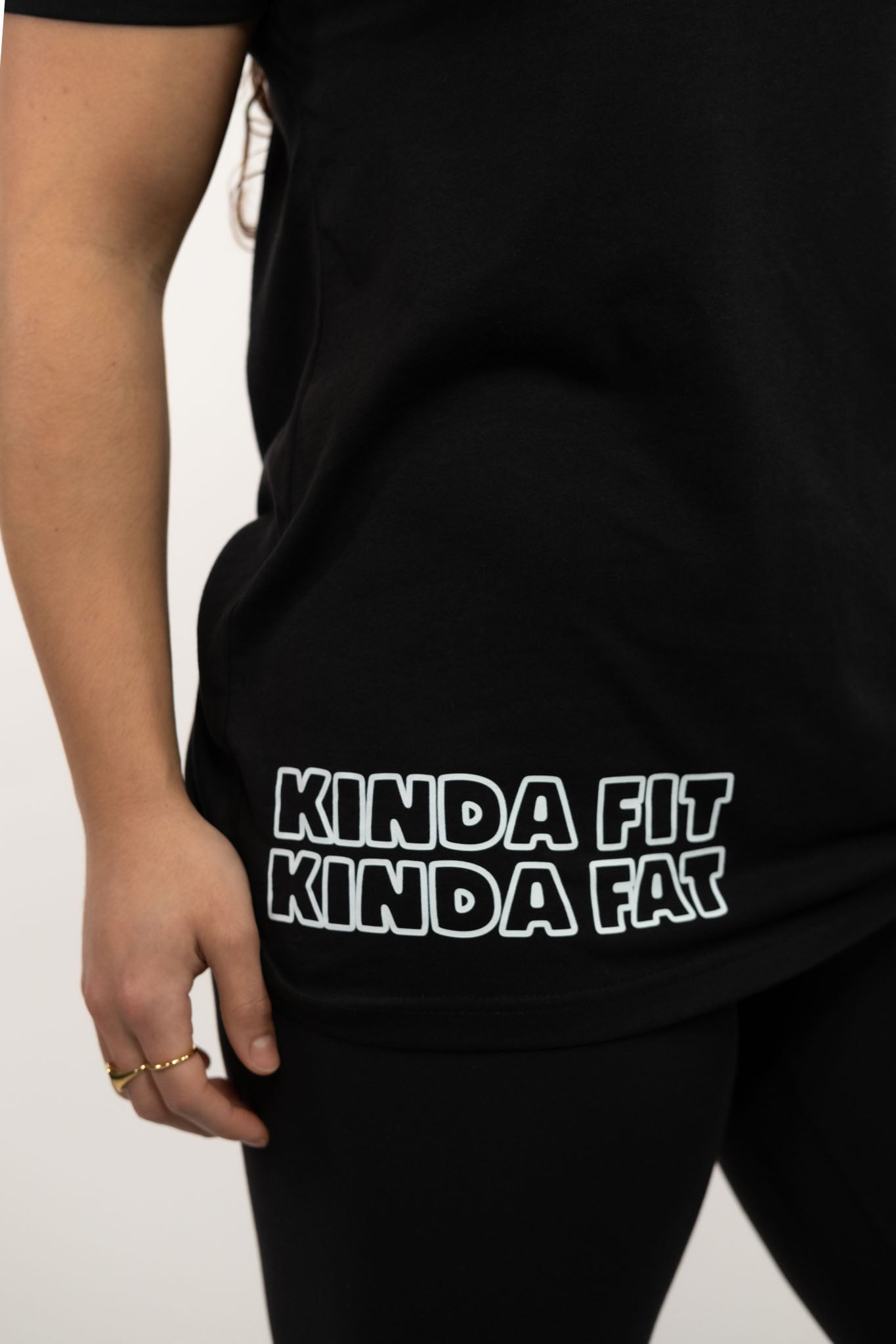 Kinda Fit Kinda Fat In Gainz We Crust Tee (Black)