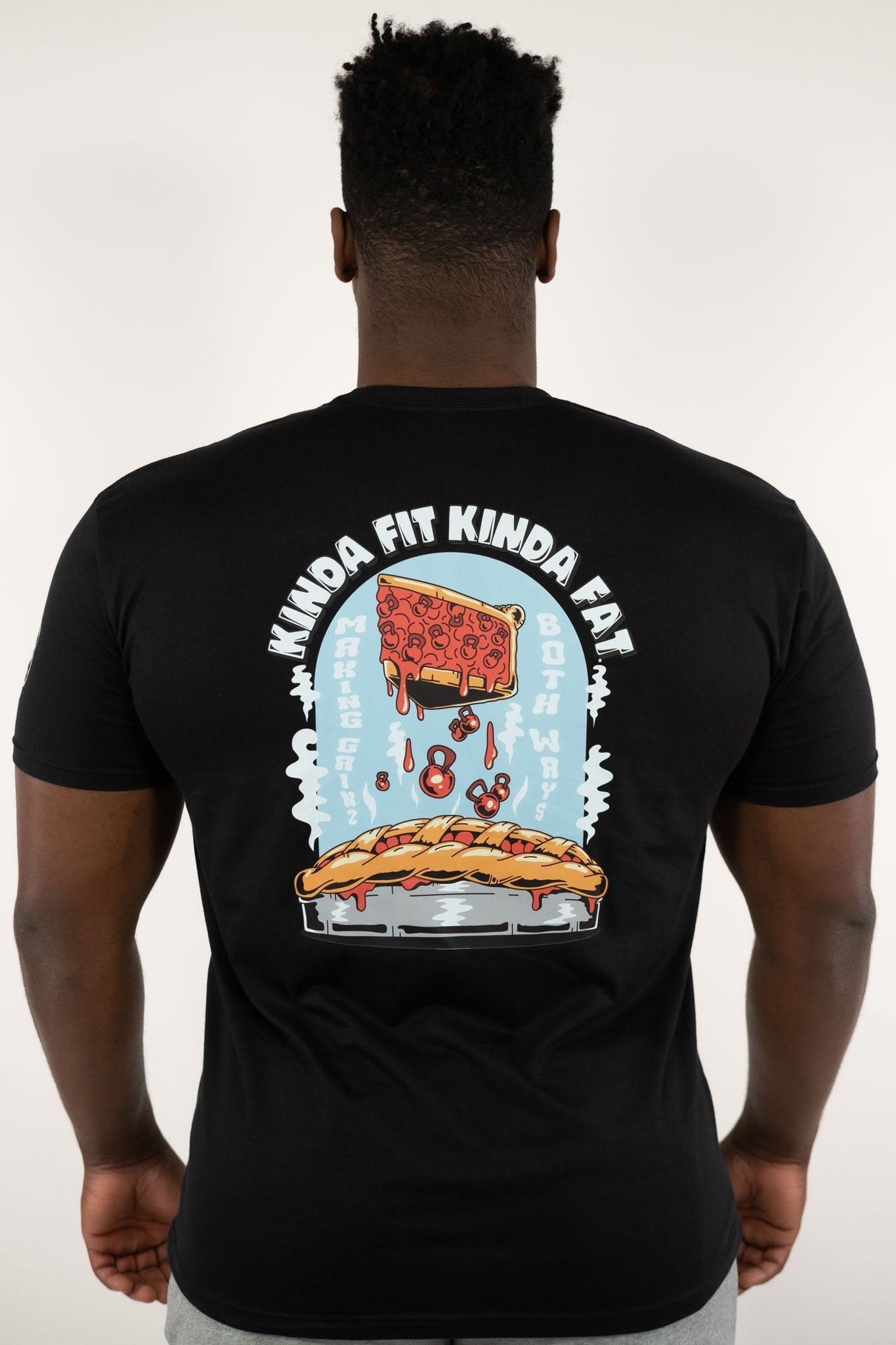 Kinda Fit Kinda Fat In Gainz We Crust Tee (Black)