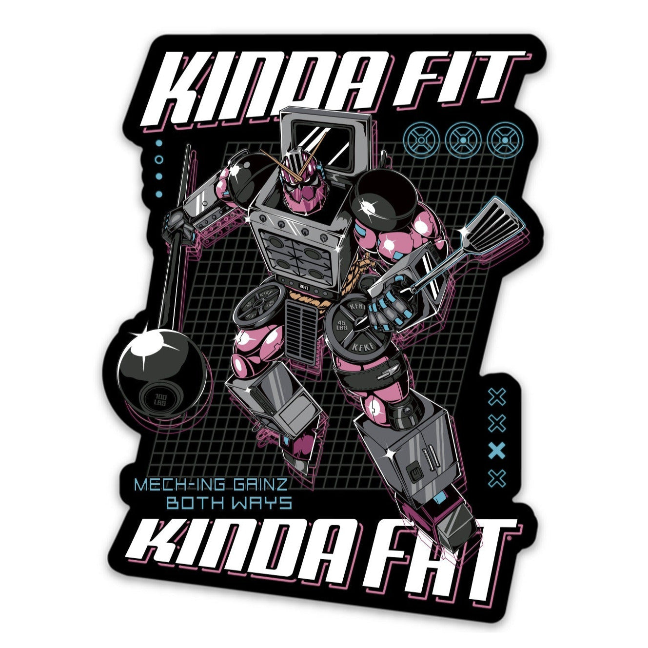 Kinda Fit Kinda Fat Meching Gainz Sticker