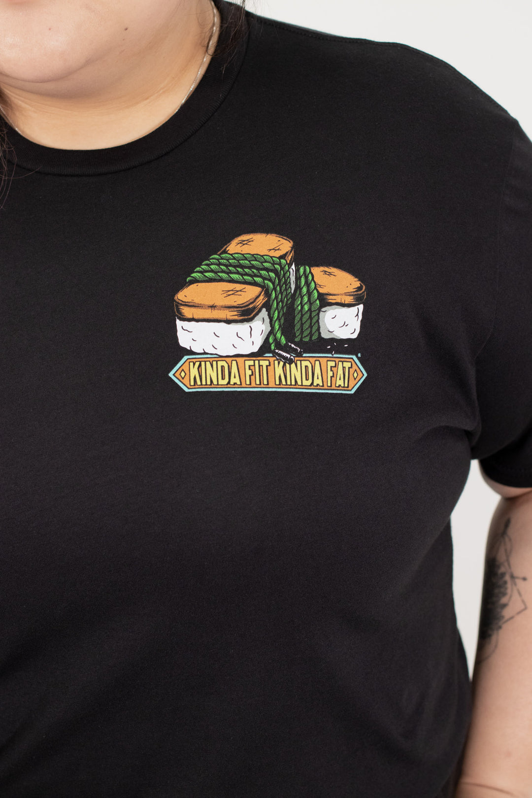 Kinda Fit Kinda Fat Muscles and Musubi Tee (Black)