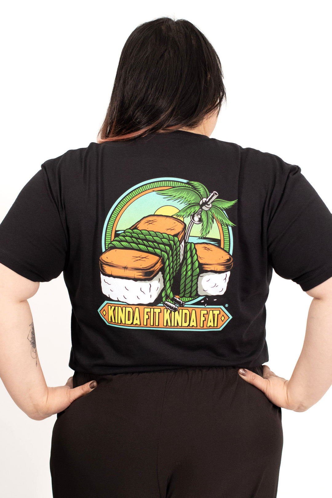 Kinda Fit Kinda Fat Muscles and Musubi Tee (Black)