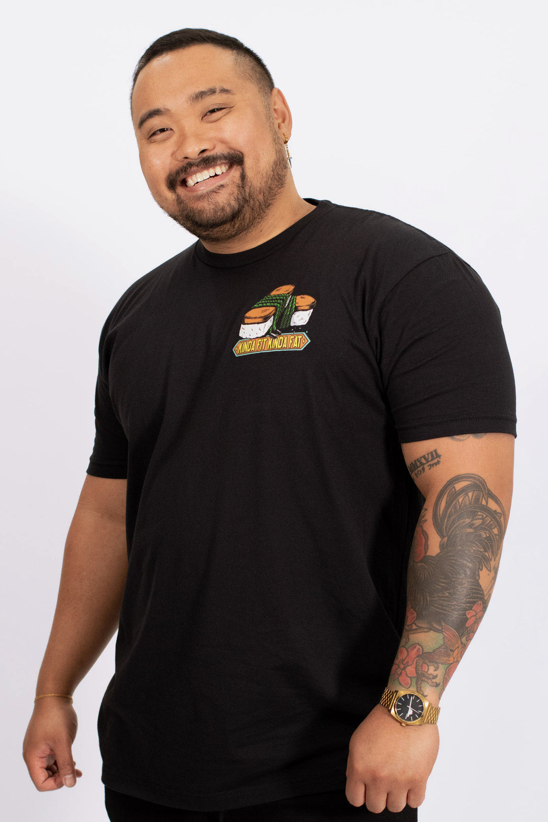 Kinda Fit Kinda Fat Muscles and Musubi Tee (Black)