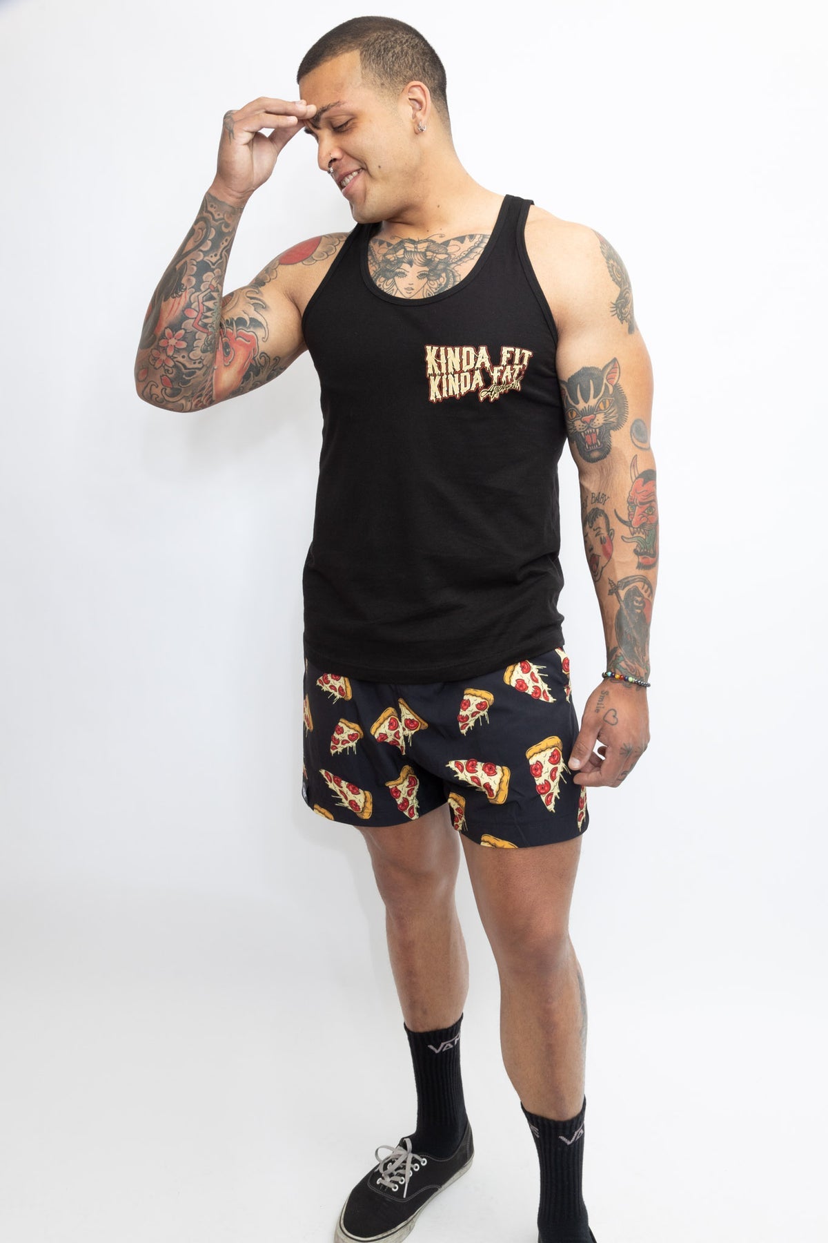 Kinda Fit Kinda Fat Plateroni Pizza 5.5" Training Shorts