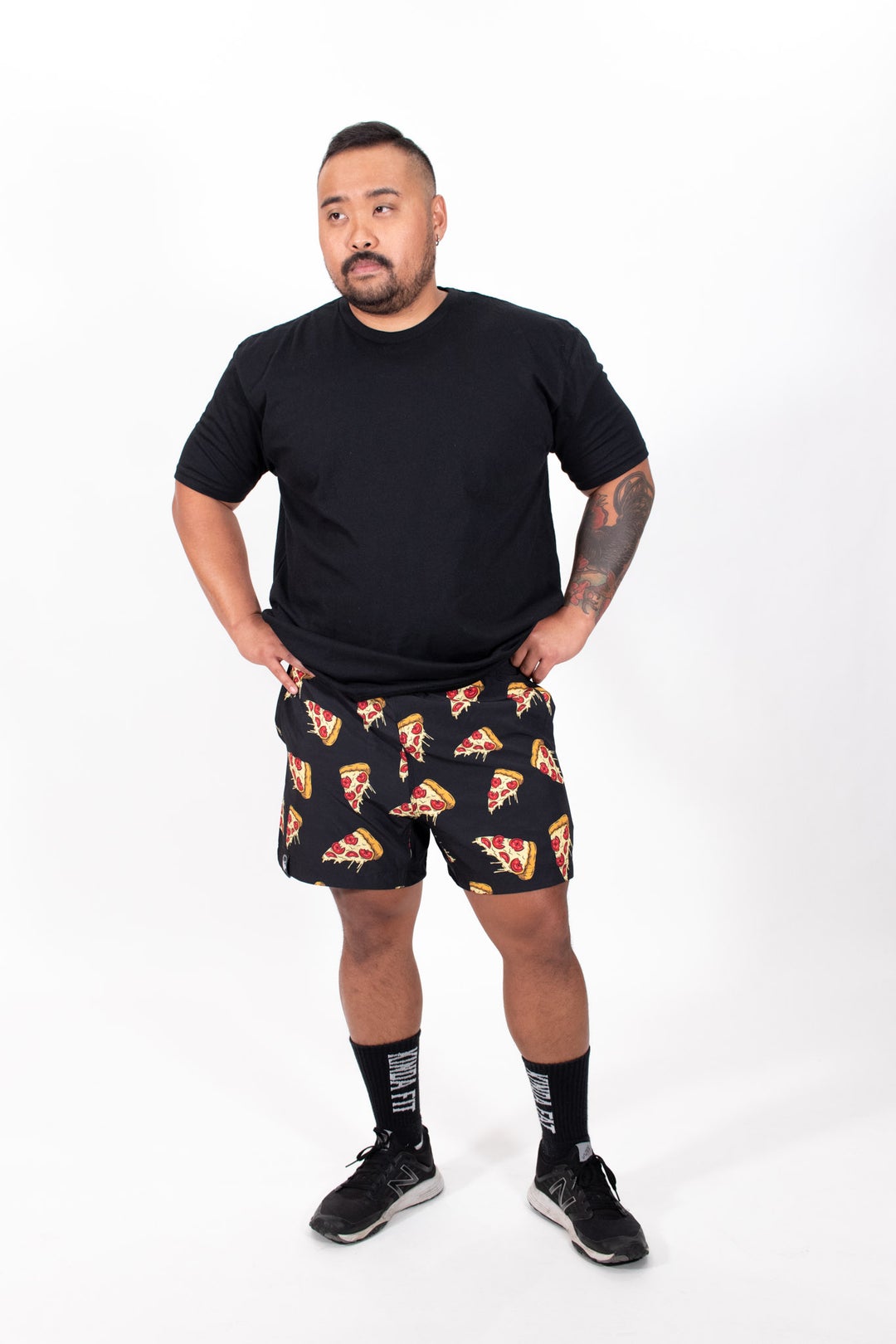 Kinda Fit Kinda Fat Plateroni Pizza 5.5" Training Shorts
