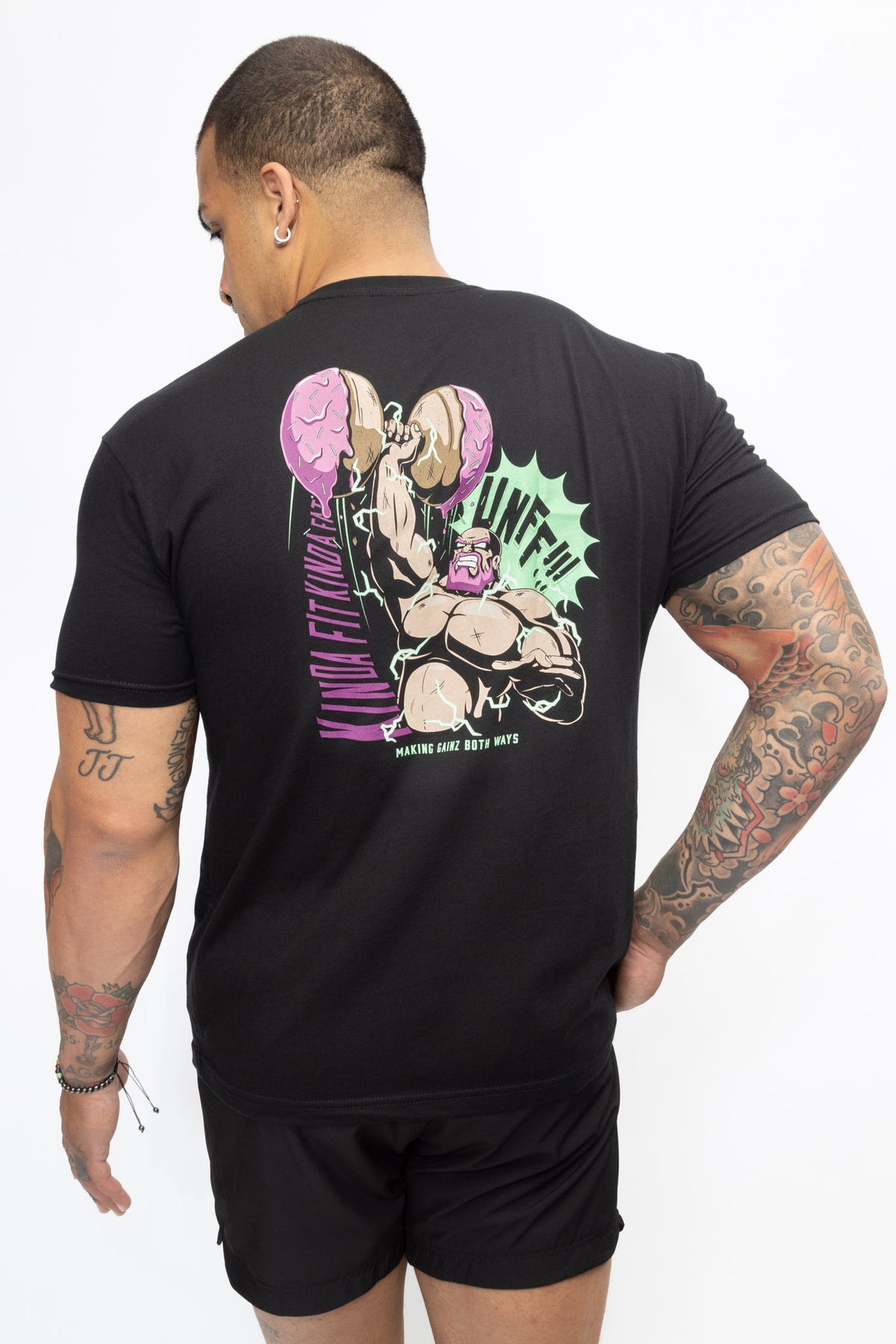 Kinda Fit Kinda Fat Strongmanime Tee (Black)