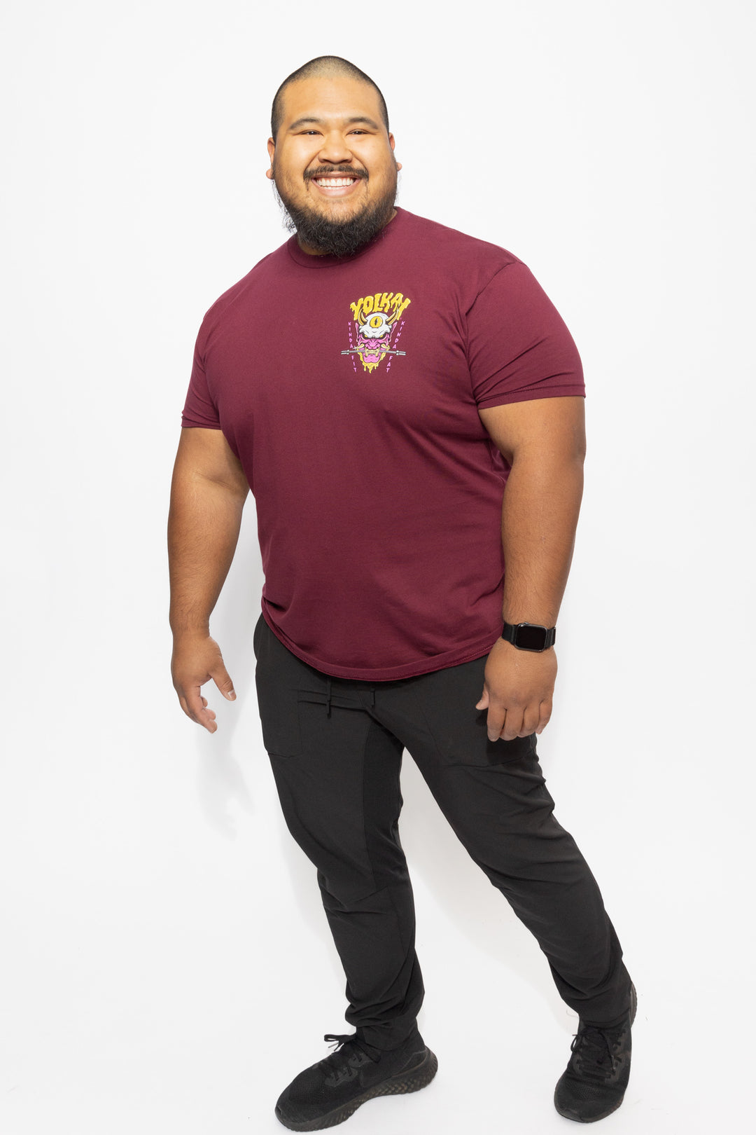 Kinda Fit Kinda Fat Yolked Yolkai Tee (Maroon)