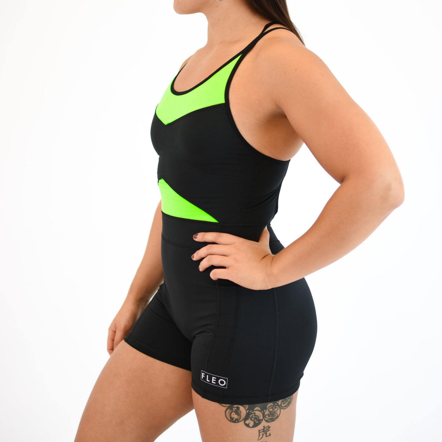 FLEO Singlet (Black + Neon Green)