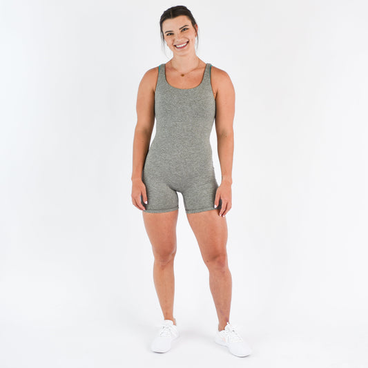 FLEO Open Back Bodysuit (Granite Grey)