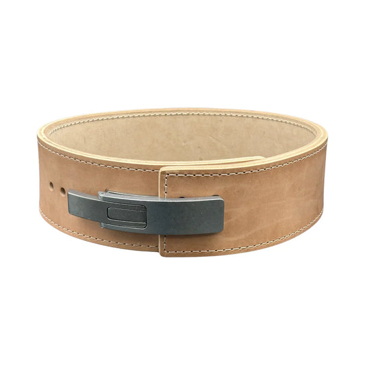 Pioneer Fitness Untreated Powerlifting Lever Belt – 10mm thick – 4" wide - Standard Silver Lever