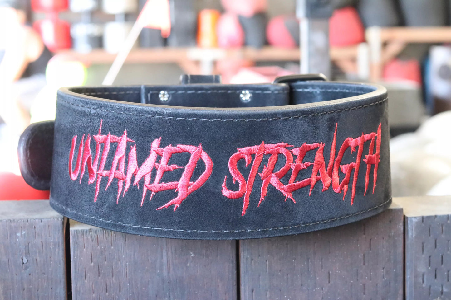 Untamed Strength Pioneer Cut™ Powerlifting Belt – 10/13mm thick – 4" wide - Suede (with embroidery)