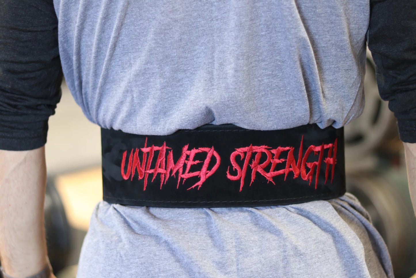 Untamed Strength Pioneer Cut™ Powerlifting Belt – 10/13mm thick – 4" wide - Suede (with embroidery)