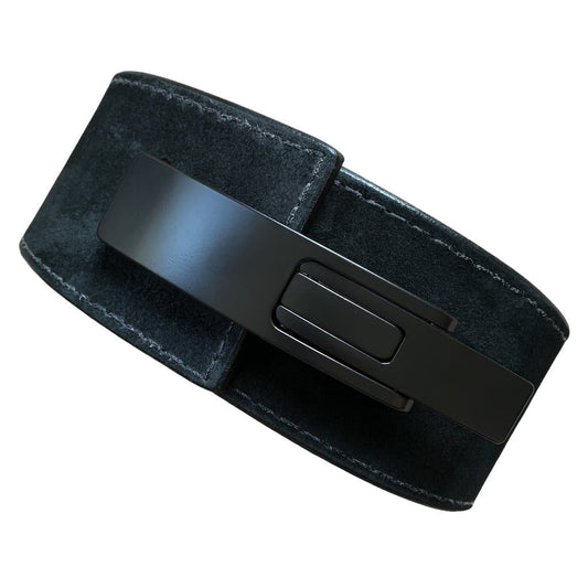 Pioneer Fitness Powerlifting Lever Belt – 10mm/13mm thick – 3"/4" wide (All Black Suede "Murdered Out") - 9 for 9
