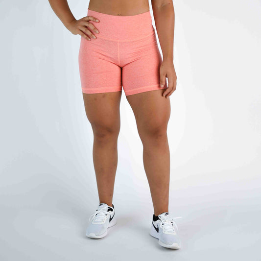 FLEO Biker Shorts - Heather Sugar Coral