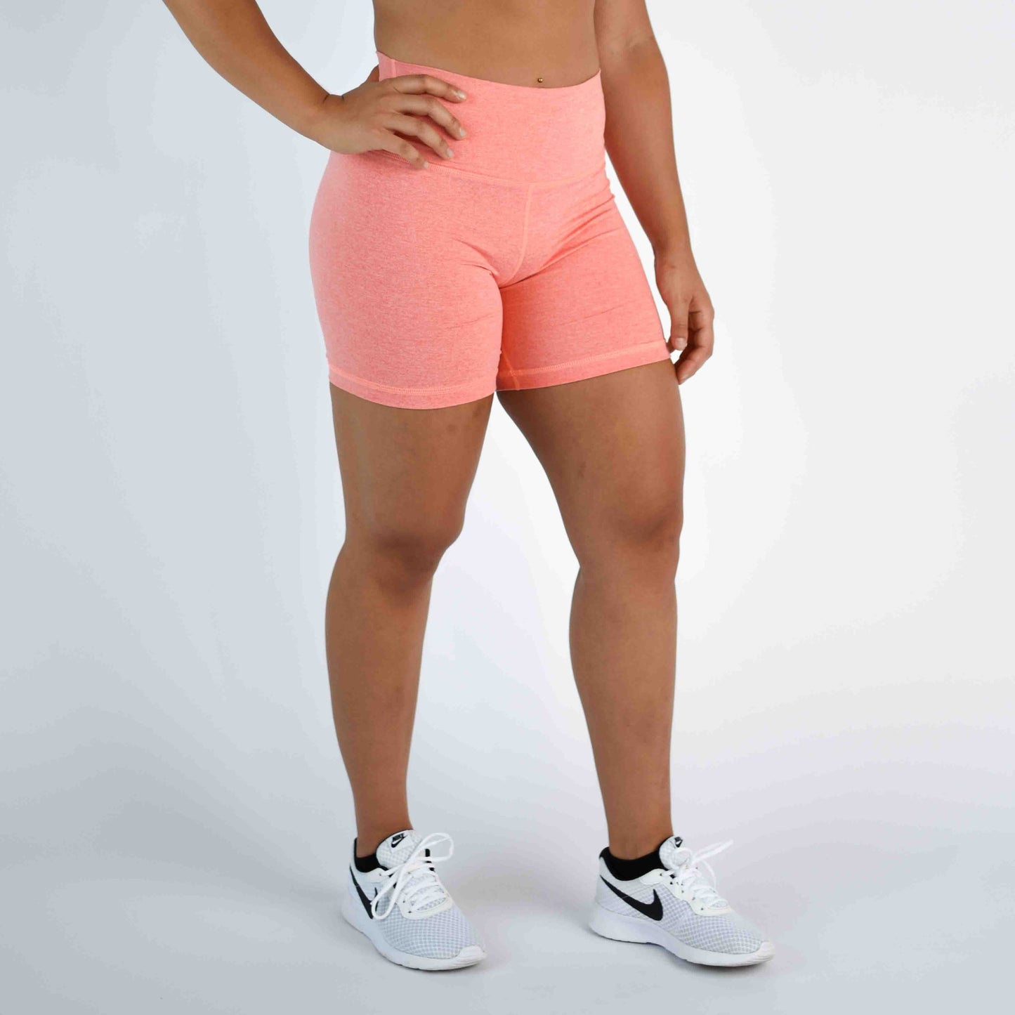 FLEO Biker Shorts - Heather Sugar Coral