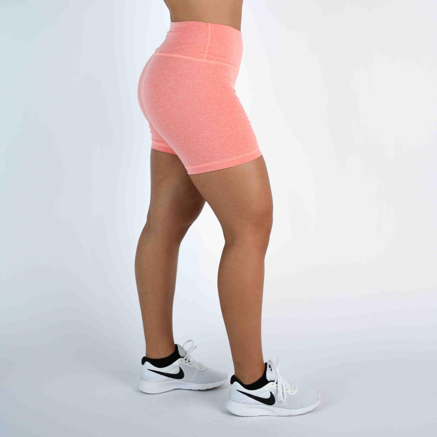FLEO Biker Shorts - Heather Sugar Coral