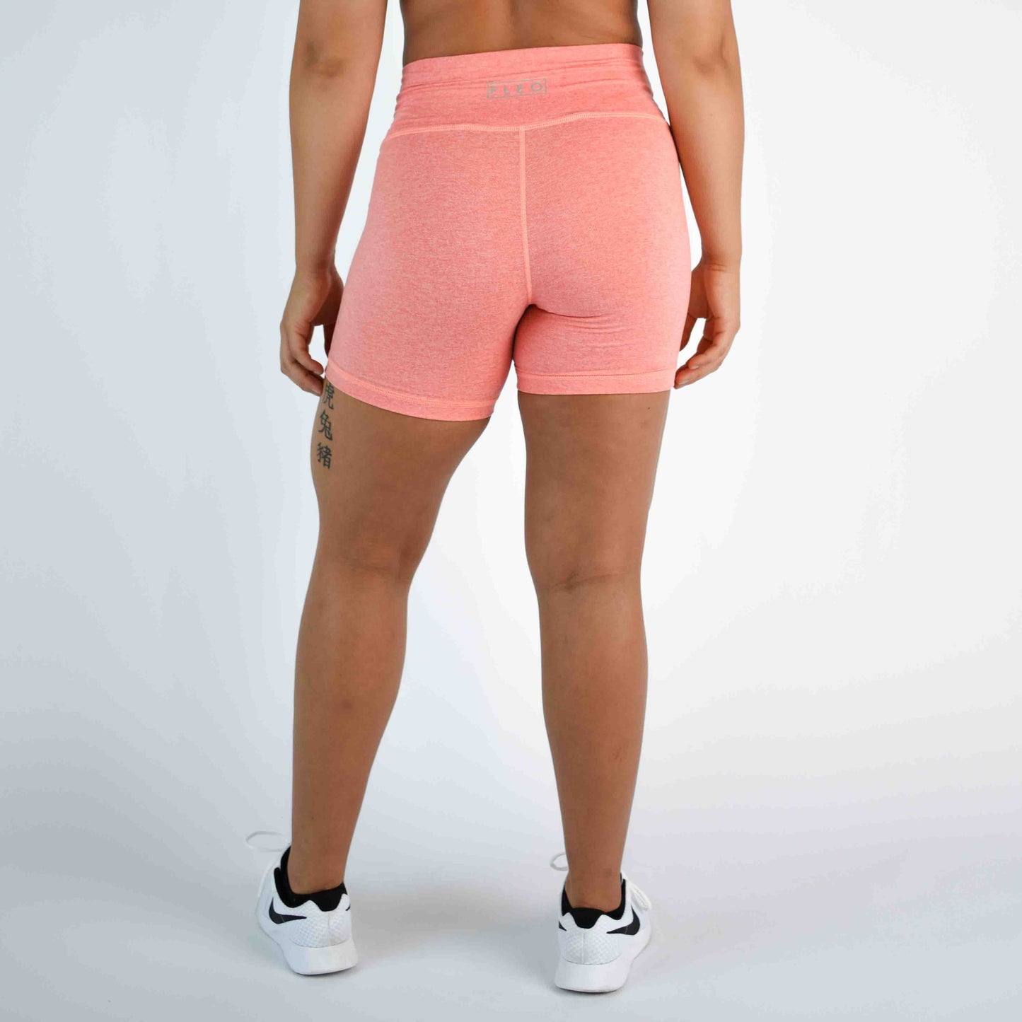 FLEO Biker Shorts - Heather Sugar Coral