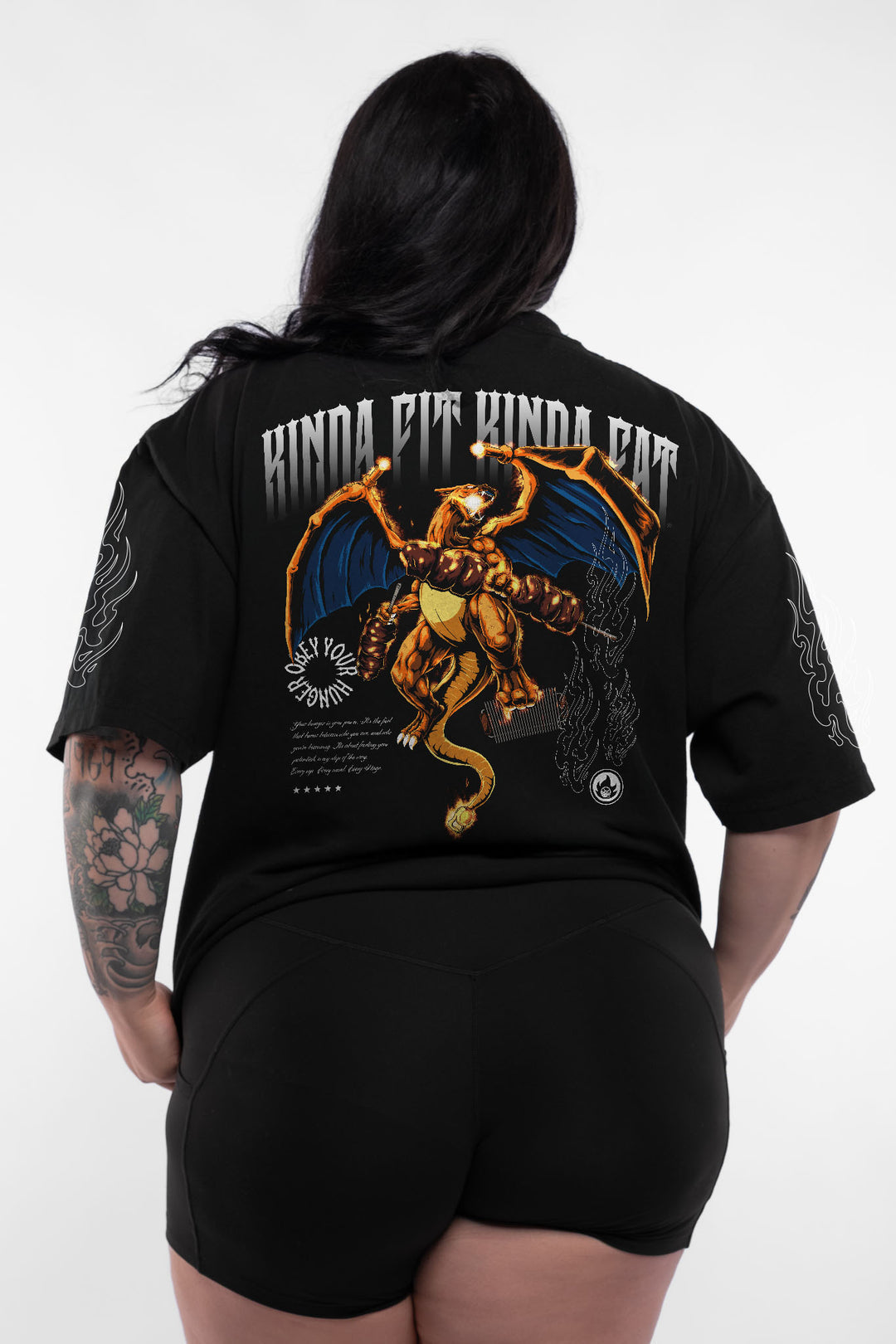 Kinda Fit Kinda Fat Charbeque Premium Oversized Tee