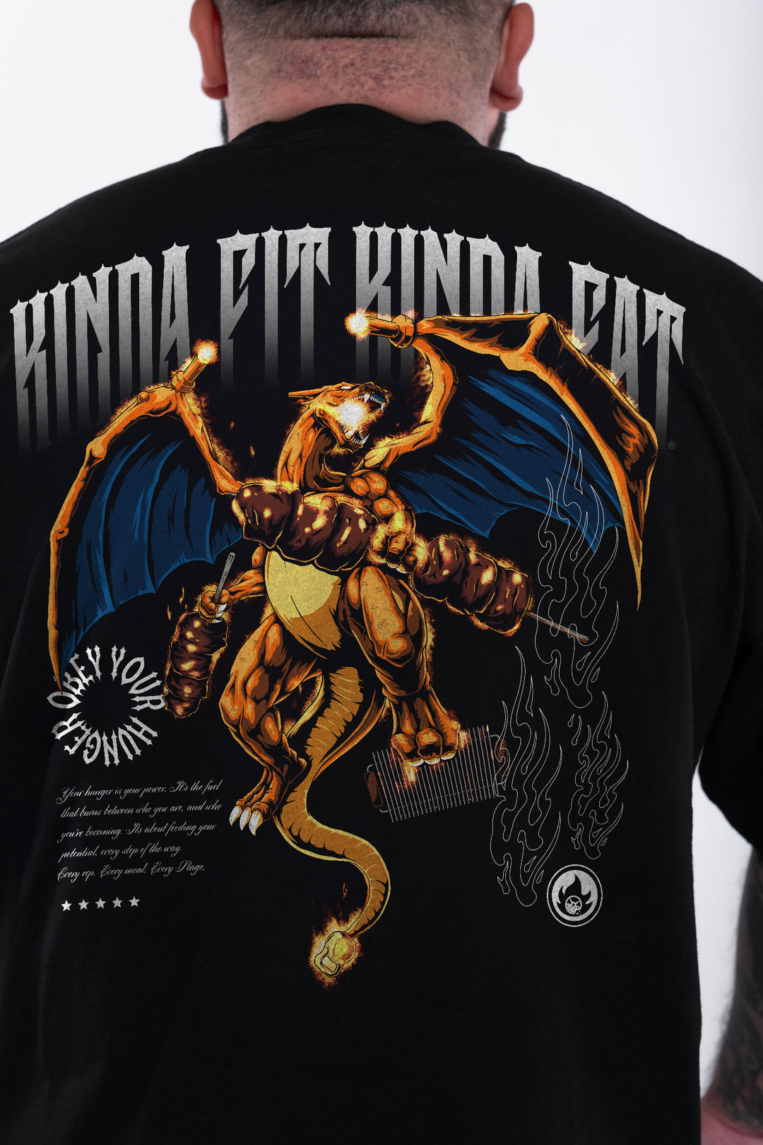 Kinda Fit Kinda Fat Charbeque Premium Oversized Tee
