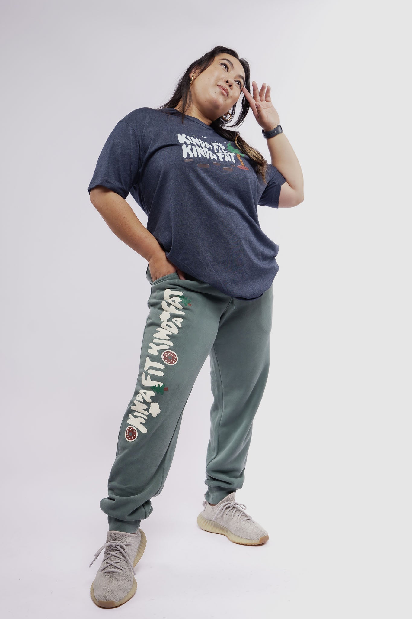 Kinda Fit Kinda Fat Alpine Incline Puff Print Joggers