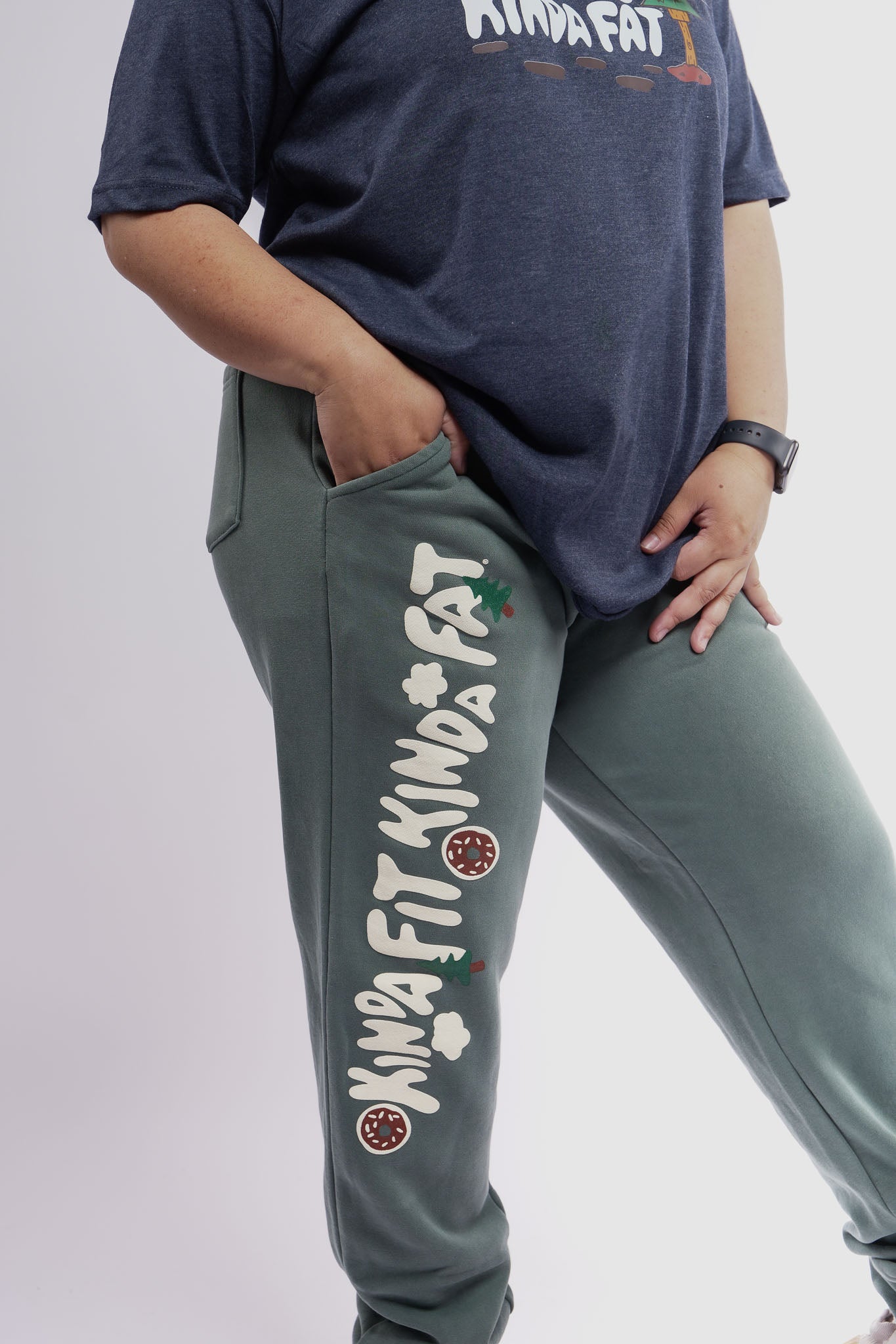 Kinda Fit Kinda Fat Alpine Incline Puff Print Joggers