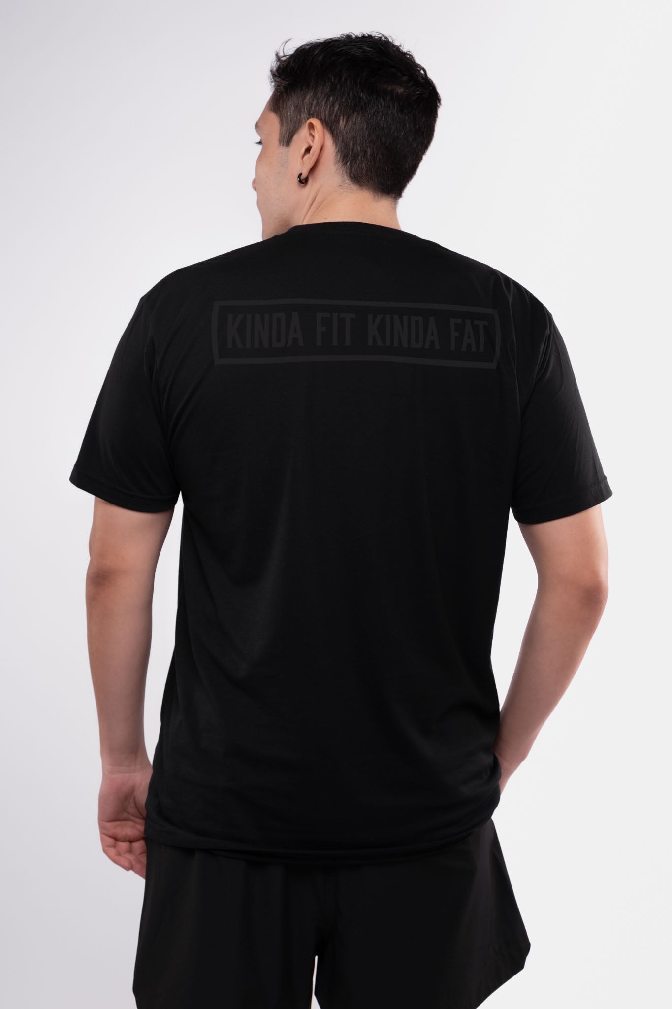 Kinda Fit Kinda Fat Bar Logo Tee (Black / Black)