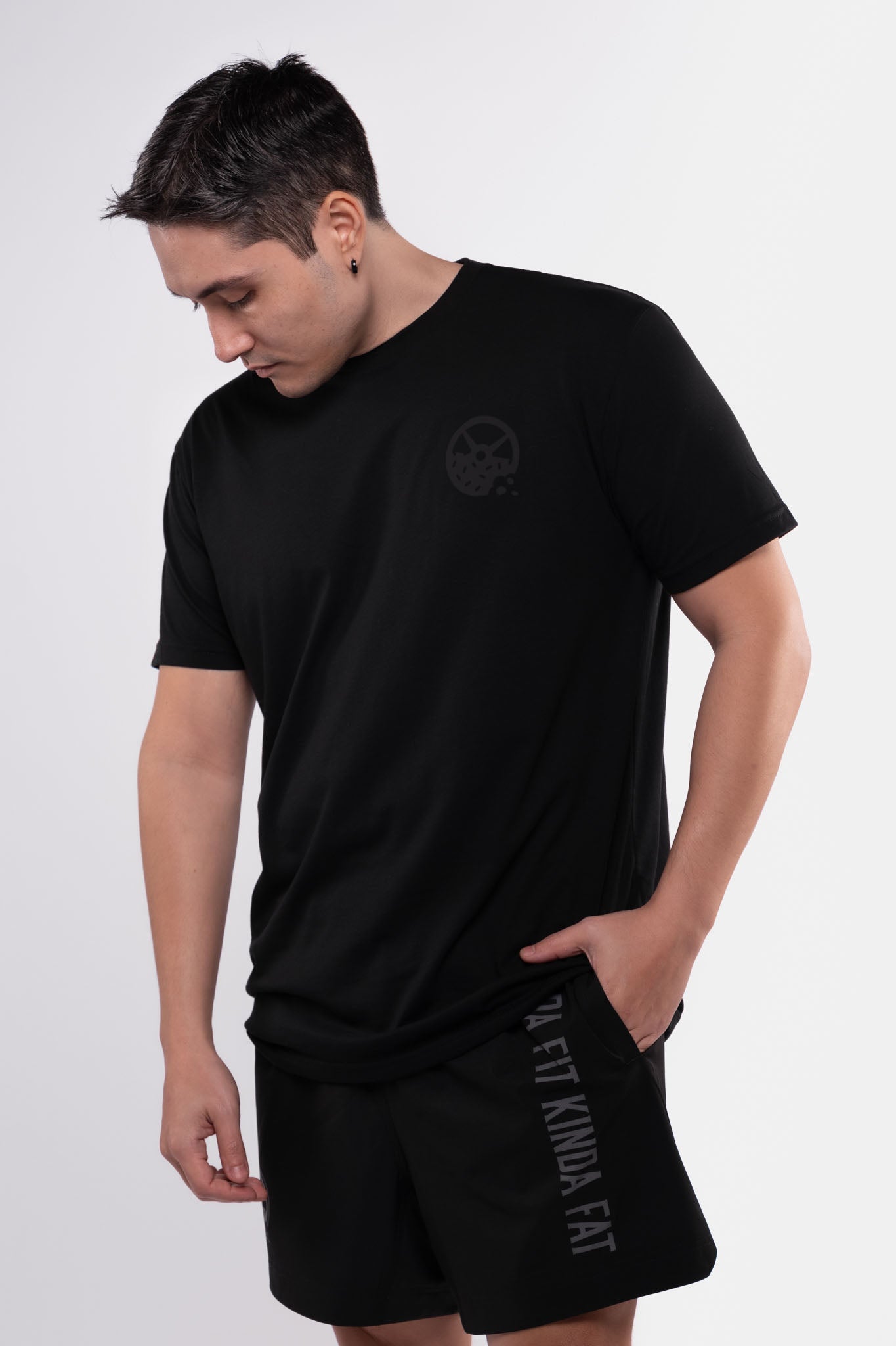 Kinda Fit Kinda Fat Bar Logo Tee (Black / Black)