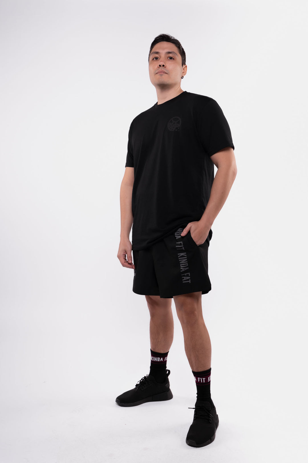 Kinda Fit Kinda Fat Bar Logo Tee (Black / Black)