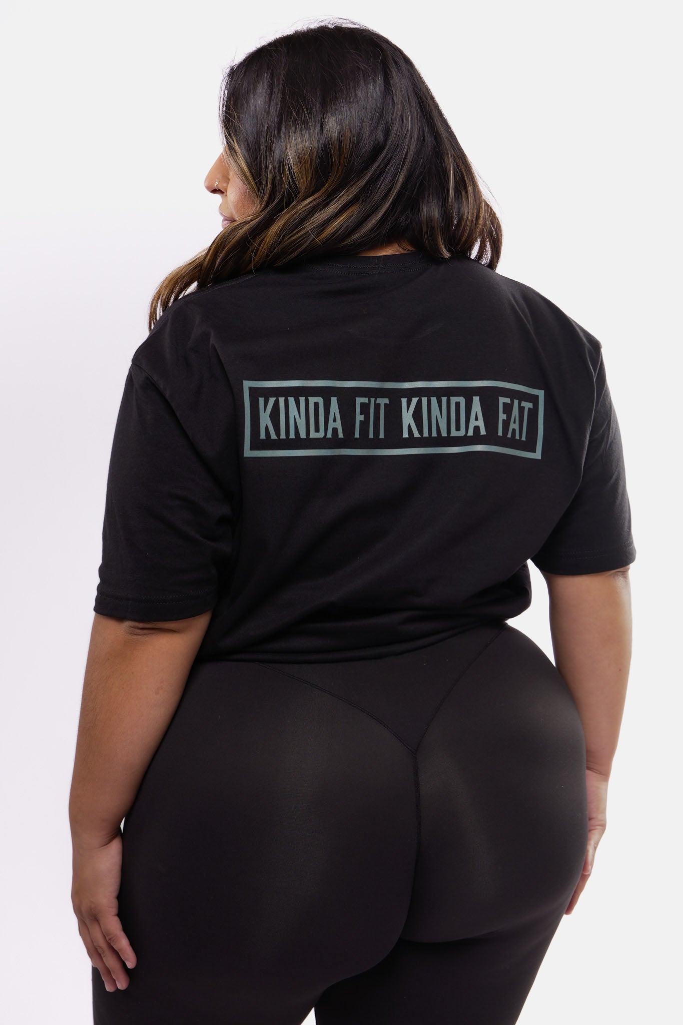 Kinda Fit Kinda Fat Bar Logo Tee (Black / Sage)